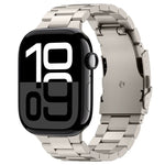 Three Beads Titanium Alloy Metal Watch Band, For Apple Watch Series 10 46mm, For Apple Watch Series 10 42mm, For Apple Watch SE 2023 44mm, For Apple Watch SE 2023 40mm, For Apple Watch Ultra 2 49mm, For Apple Watch Series 9 45mm                        ...