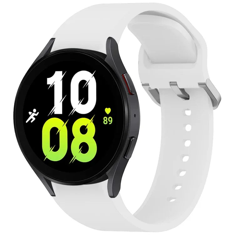 สายรัดนาฬิกาซิลิโคนสีทึบพร้อมหัวเข็มขัดสีสันสดใสแบบปลดเร็ว สำหรับ Samsung Galaxy Watch 5 40 / 44mm, สำหรับ Samsung Galaxy Watch 5 Pro, สำหรับ Samsung Galaxy Watch 4 40 / 44mm, สำหรับ Samsung Galaxy Watch 4 Classic 46 / 42mm