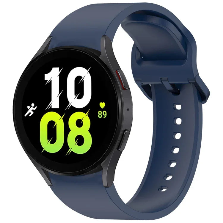 สายรัดนาฬิกาซิลิโคนสีทึบพร้อมหัวเข็มขัดสีสันสดใสแบบปลดเร็ว สำหรับ Samsung Galaxy Watch 5 40 / 44mm, สำหรับ Samsung Galaxy Watch 5 Pro, สำหรับ Samsung Galaxy Watch 4 40 / 44mm, สำหรับ Samsung Galaxy Watch 4 Classic 46 / 42mm