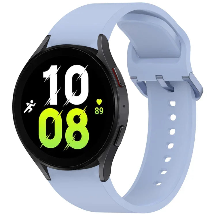 สายรัดนาฬิกาซิลิโคนสีทึบพร้อมหัวเข็มขัดสีสันสดใสแบบปลดเร็ว สำหรับ Samsung Galaxy Watch 5 40 / 44mm, สำหรับ Samsung Galaxy Watch 5 Pro, สำหรับ Samsung Galaxy Watch 4 40 / 44mm, สำหรับ Samsung Galaxy Watch 4 Classic 46 / 42mm