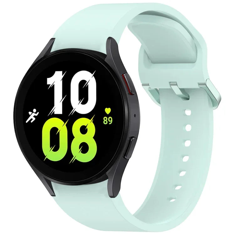 สายรัดนาฬิกาซิลิโคนสีทึบพร้อมหัวเข็มขัดสีสันสดใสแบบปลดเร็ว สำหรับ Samsung Galaxy Watch 5 40 / 44mm, สำหรับ Samsung Galaxy Watch 5 Pro, สำหรับ Samsung Galaxy Watch 4 40 / 44mm, สำหรับ Samsung Galaxy Watch 4 Classic 46 / 42mm