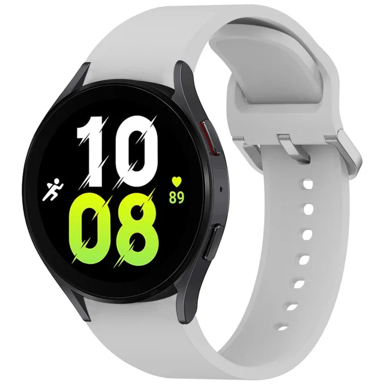 สายรัดนาฬิกาซิลิโคนสีทึบพร้อมหัวเข็มขัดสีสันสดใสแบบปลดเร็ว สำหรับ Samsung Galaxy Watch 5 40 / 44mm, สำหรับ Samsung Galaxy Watch 5 Pro, สำหรับ Samsung Galaxy Watch 4 40 / 44mm, สำหรับ Samsung Galaxy Watch 4 Classic 46 / 42mm