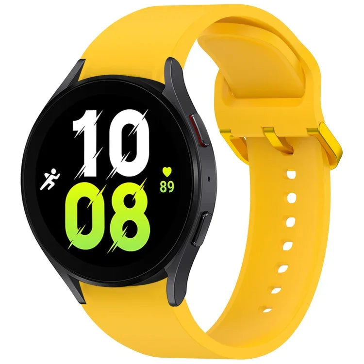 สายรัดนาฬิกาซิลิโคนสีทึบพร้อมหัวเข็มขัดสีสันสดใสแบบปลดเร็ว สำหรับ Samsung Galaxy Watch 5 40 / 44mm, สำหรับ Samsung Galaxy Watch 5 Pro, สำหรับ Samsung Galaxy Watch 4 40 / 44mm, สำหรับ Samsung Galaxy Watch 4 Classic 46 / 42mm