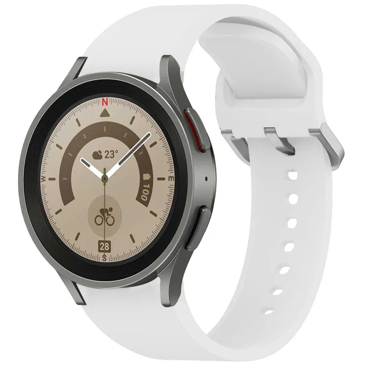 สายรัดนาฬิกาซิลิโคนสีทึบพร้อมหัวเข็มขัดสีสันสดใสแบบปลดเร็ว สำหรับ Samsung Galaxy Watch 5 40 / 44mm, สำหรับ Samsung Galaxy Watch 5 Pro, สำหรับ Samsung Galaxy Watch 4 40 / 44mm, สำหรับ Samsung Galaxy Watch 4 Classic 46 / 42mm