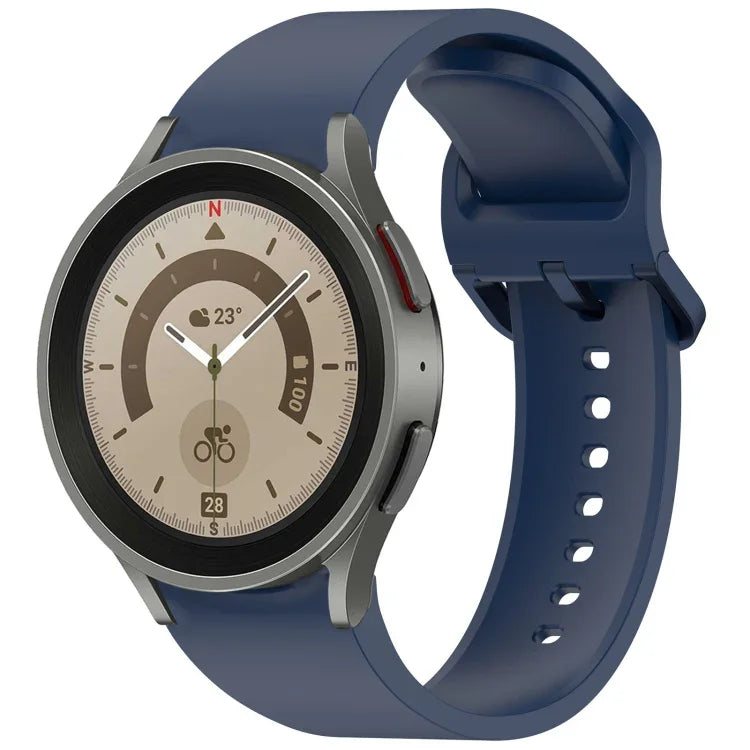 สายรัดนาฬิกาซิลิโคนสีทึบพร้อมหัวเข็มขัดสีสันสดใสแบบปลดเร็ว สำหรับ Samsung Galaxy Watch 5 40 / 44mm, สำหรับ Samsung Galaxy Watch 5 Pro, สำหรับ Samsung Galaxy Watch 4 40 / 44mm, สำหรับ Samsung Galaxy Watch 4 Classic 46 / 42mm