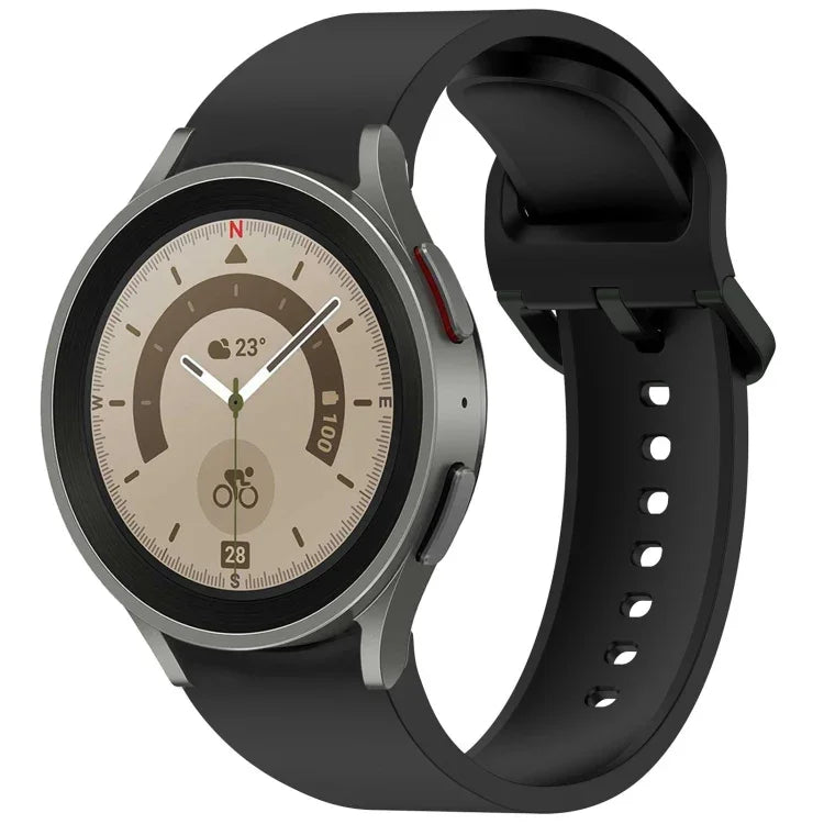 สายรัดนาฬิกาซิลิโคนสีทึบพร้อมหัวเข็มขัดสีสันสดใสแบบปลดเร็ว สำหรับ Samsung Galaxy Watch 5 40 / 44mm, สำหรับ Samsung Galaxy Watch 5 Pro, สำหรับ Samsung Galaxy Watch 4 40 / 44mm, สำหรับ Samsung Galaxy Watch 4 Classic 46 / 42mm