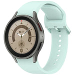 สายรัดนาฬิกาซิลิโคนสีทึบพร้อมหัวเข็มขัดสีสันสดใสแบบปลดเร็ว สำหรับ Samsung Galaxy Watch 5 40 / 44mm, สำหรับ Samsung Galaxy Watch 5 Pro, สำหรับ Samsung Galaxy Watch 4 40 / 44mm, สำหรับ Samsung Galaxy Watch 4 Classic 46 / 42mm