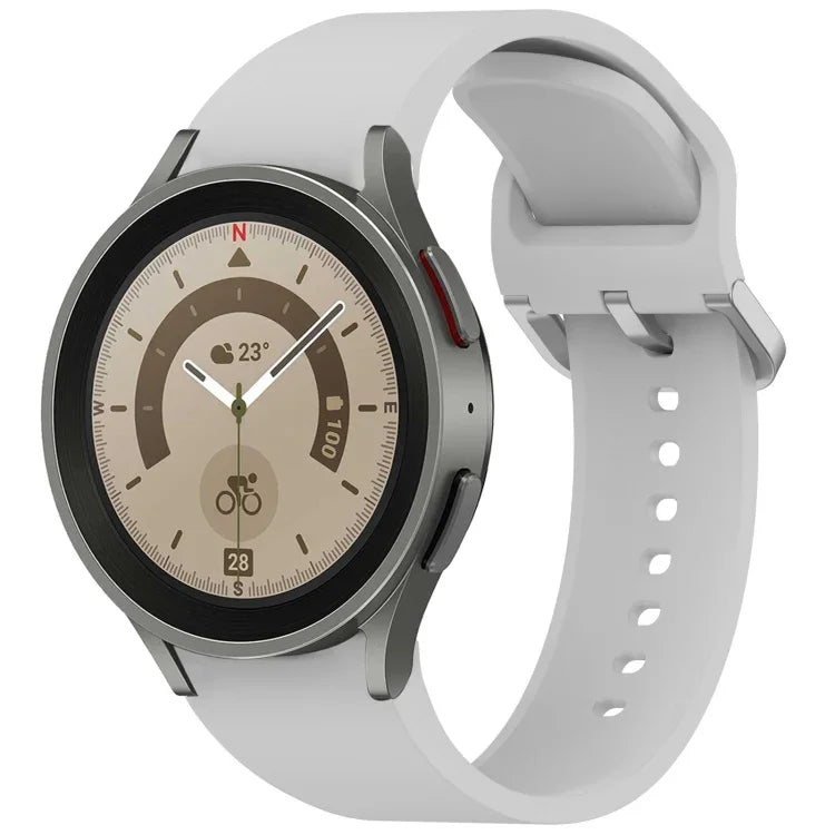 สายรัดนาฬิกาซิลิโคนสีทึบพร้อมหัวเข็มขัดสีสันสดใสแบบปลดเร็ว สำหรับ Samsung Galaxy Watch 5 40 / 44mm, สำหรับ Samsung Galaxy Watch 5 Pro, สำหรับ Samsung Galaxy Watch 4 40 / 44mm, สำหรับ Samsung Galaxy Watch 4 Classic 46 / 42mm