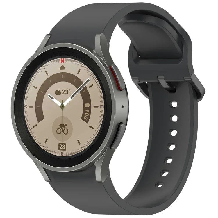 สายรัดนาฬิกาซิลิโคนสีทึบพร้อมหัวเข็มขัดสีสันสดใสแบบปลดเร็ว สำหรับ Samsung Galaxy Watch 5 40 / 44mm, สำหรับ Samsung Galaxy Watch 5 Pro, สำหรับ Samsung Galaxy Watch 4 40 / 44mm, สำหรับ Samsung Galaxy Watch 4 Classic 46 / 42mm