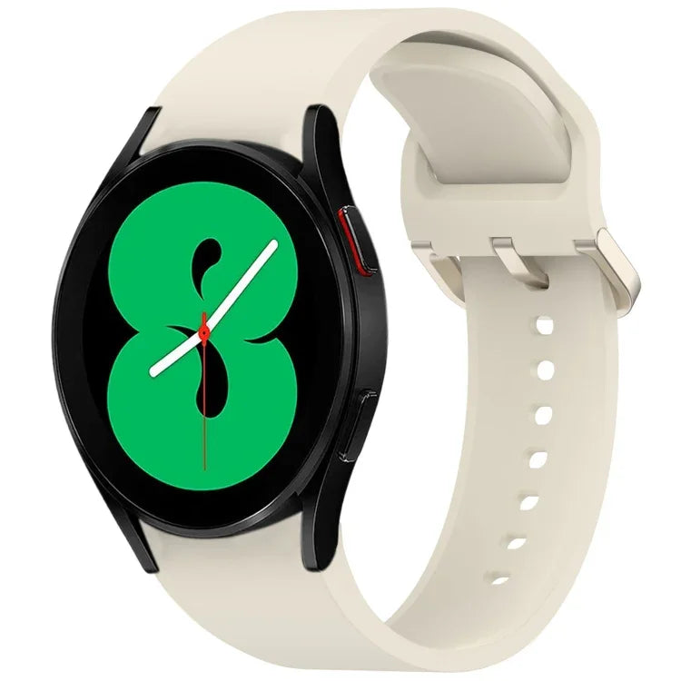 สายรัดนาฬิกาซิลิโคนสีทึบพร้อมหัวเข็มขัดสีสันสดใสแบบปลดเร็ว สำหรับ Samsung Galaxy Watch 5 40 / 44mm, สำหรับ Samsung Galaxy Watch 5 Pro, สำหรับ Samsung Galaxy Watch 4 40 / 44mm, สำหรับ Samsung Galaxy Watch 4 Classic 46 / 42mm
