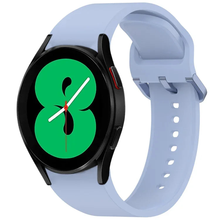 สายรัดนาฬิกาซิลิโคนสีทึบพร้อมหัวเข็มขัดสีสันสดใสแบบปลดเร็ว สำหรับ Samsung Galaxy Watch 5 40 / 44mm, สำหรับ Samsung Galaxy Watch 5 Pro, สำหรับ Samsung Galaxy Watch 4 40 / 44mm, สำหรับ Samsung Galaxy Watch 4 Classic 46 / 42mm