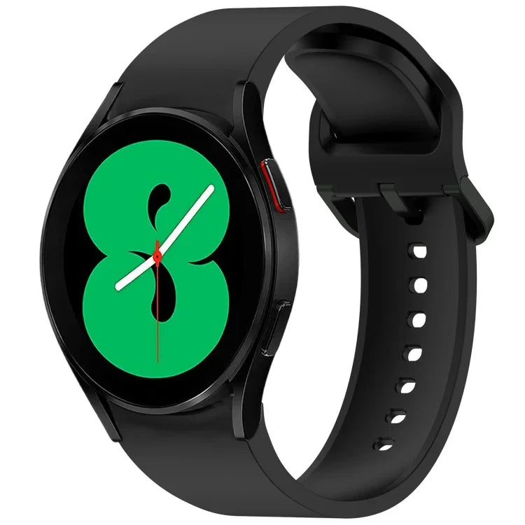 สายรัดนาฬิกาซิลิโคนสีทึบพร้อมหัวเข็มขัดสีสันสดใสแบบปลดเร็ว สำหรับ Samsung Galaxy Watch 5 40 / 44mm, สำหรับ Samsung Galaxy Watch 5 Pro, สำหรับ Samsung Galaxy Watch 4 40 / 44mm, สำหรับ Samsung Galaxy Watch 4 Classic 46 / 42mm