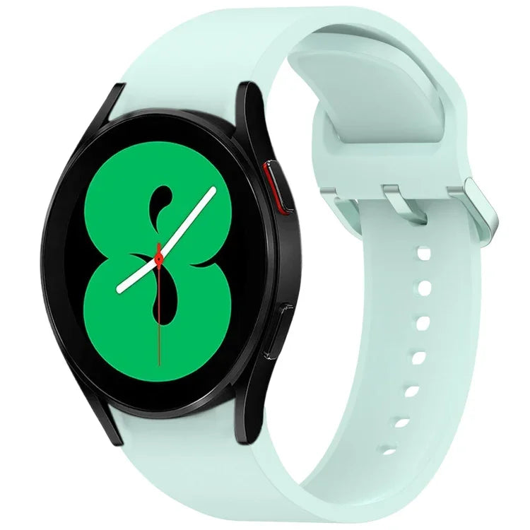 สายรัดนาฬิกาซิลิโคนสีทึบพร้อมหัวเข็มขัดสีสันสดใสแบบปลดเร็ว สำหรับ Samsung Galaxy Watch 5 40 / 44mm, สำหรับ Samsung Galaxy Watch 5 Pro, สำหรับ Samsung Galaxy Watch 4 40 / 44mm, สำหรับ Samsung Galaxy Watch 4 Classic 46 / 42mm