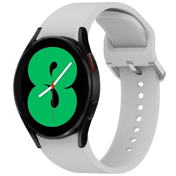 สายรัดนาฬิกาซิลิโคนสีทึบพร้อมหัวเข็มขัดสีสันสดใสแบบปลดเร็ว สำหรับ Samsung Galaxy Watch 5 40 / 44mm, สำหรับ Samsung Galaxy Watch 5 Pro, สำหรับ Samsung Galaxy Watch 4 40 / 44mm, สำหรับ Samsung Galaxy Watch 4 Classic 46 / 42mm
