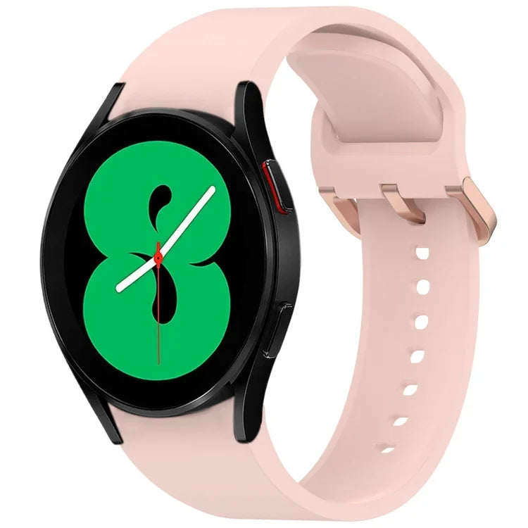 สายรัดนาฬิกาซิลิโคนสีทึบพร้อมหัวเข็มขัดสีสันสดใสแบบปลดเร็ว สำหรับ Samsung Galaxy Watch 5 40 / 44mm, สำหรับ Samsung Galaxy Watch 5 Pro, สำหรับ Samsung Galaxy Watch 4 40 / 44mm, สำหรับ Samsung Galaxy Watch 4 Classic 46 / 42mm