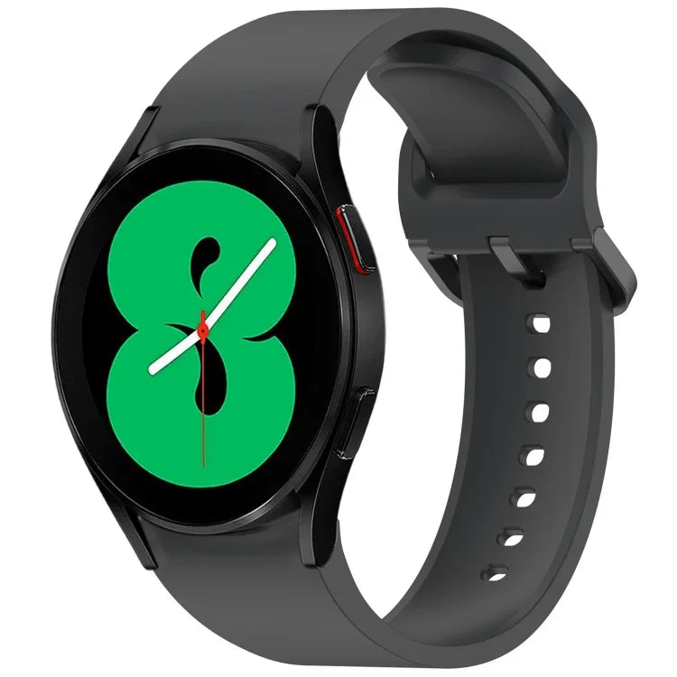 สายรัดนาฬิกาซิลิโคนสีทึบพร้อมหัวเข็มขัดสีสันสดใสแบบปลดเร็ว สำหรับ Samsung Galaxy Watch 5 40 / 44mm, สำหรับ Samsung Galaxy Watch 5 Pro, สำหรับ Samsung Galaxy Watch 4 40 / 44mm, สำหรับ Samsung Galaxy Watch 4 Classic 46 / 42mm