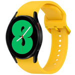 สายรัดนาฬิกาซิลิโคนสีทึบพร้อมหัวเข็มขัดสีสันสดใสแบบปลดเร็ว สำหรับ Samsung Galaxy Watch 5 40 / 44mm, สำหรับ Samsung Galaxy Watch 5 Pro, สำหรับ Samsung Galaxy Watch 4 40 / 44mm, สำหรับ Samsung Galaxy Watch 4 Classic 46 / 42mm