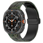 สายรัดนาฬิกาซิลิโคนพร้อมหัวเข็มขัดพับแม่เหล็ก สำหรับ Samsung Galaxy Watch Ultra 47mm