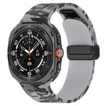สายรัดนาฬิกาซิลิโคนพร้อมหัวเข็มขัดพับแม่เหล็ก สำหรับ Samsung Galaxy Watch Ultra 47mm