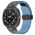 สายรัดนาฬิกาซิลิโคนพร้อมหัวเข็มขัดพับแม่เหล็ก สำหรับ Samsung Galaxy Watch Ultra 47mm