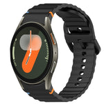 สายรัดนาฬิกาซิลิโคนลายเม็ดคลื่นเย็บพร้อมระบบปลดเร็ว สำหรับ Samsung Galaxy Watch FE ขนาด 40 มม., สำหรับ Samsung Galaxy Watch 7 ขนาด 44 มม., สำหรับ Samsung Galaxy Watch 7 ขนาด 40 มม., สำหรับ Samsung Galaxy Watch 6 Classic ขนาด 47 มม.
