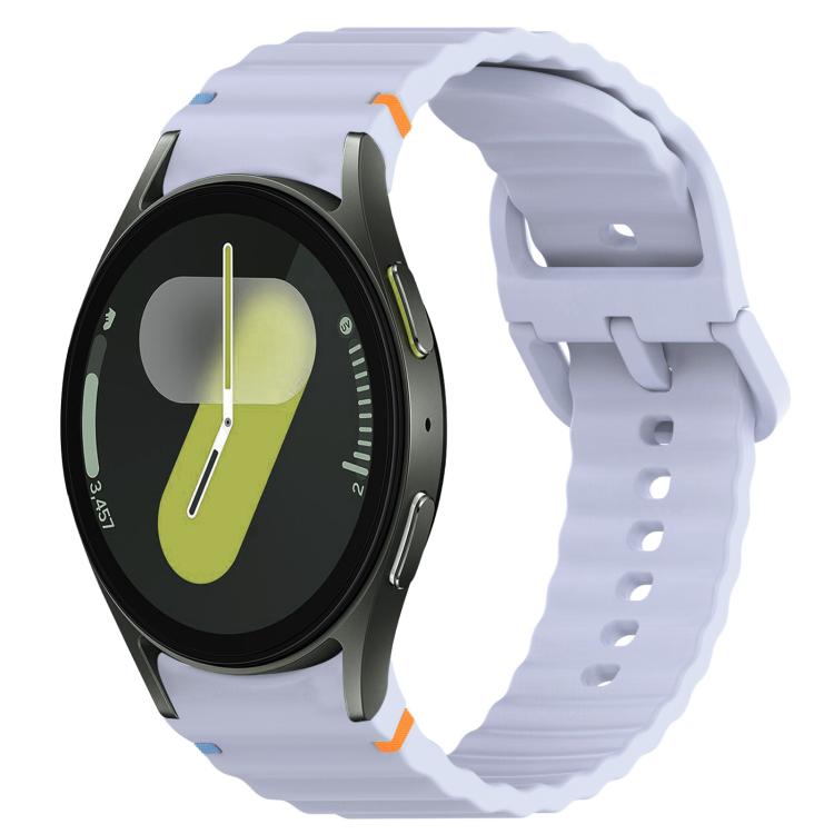 สายรัดนาฬิกาซิลิโคนลายเม็ดคลื่นเย็บพร้อมระบบปลดเร็ว สำหรับ Samsung Galaxy Watch FE ขนาด 40 มม., สำหรับ Samsung Galaxy Watch 7 ขนาด 44 มม., สำหรับ Samsung Galaxy Watch 7 ขนาด 40 มม., สำหรับ Samsung Galaxy Watch 6 Classic ขนาด 47 มม.