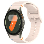 สายรัดนาฬิกาซิลิโคนลายเม็ดคลื่นเย็บพร้อมระบบปลดเร็ว สำหรับ Samsung Galaxy Watch FE ขนาด 40 มม., สำหรับ Samsung Galaxy Watch 7 ขนาด 44 มม., สำหรับ Samsung Galaxy Watch 7 ขนาด 40 มม., สำหรับ Samsung Galaxy Watch 6 Classic ขนาด 47 มม.