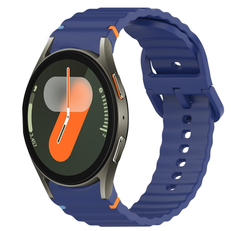 สายรัดนาฬิกาซิลิโคนลายเม็ดคลื่นเย็บพร้อมระบบปลดเร็ว สำหรับ Samsung Galaxy Watch FE ขนาด 40 มม., สำหรับ Samsung Galaxy Watch 7 ขนาด 44 มม., สำหรับ Samsung Galaxy Watch 7 ขนาด 40 มม., สำหรับ Samsung Galaxy Watch 6 Classic ขนาด 47 มม.