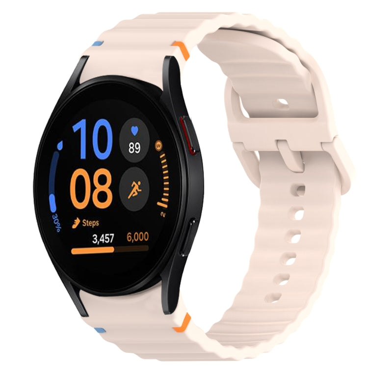 สายรัดนาฬิกาซิลิโคนลายเม็ดคลื่นเย็บพร้อมระบบปลดเร็ว สำหรับ Samsung Galaxy Watch FE ขนาด 40 มม., สำหรับ Samsung Galaxy Watch 7 ขนาด 44 มม., สำหรับ Samsung Galaxy Watch 7 ขนาด 40 มม., สำหรับ Samsung Galaxy Watch 6 Classic ขนาด 47 มม.