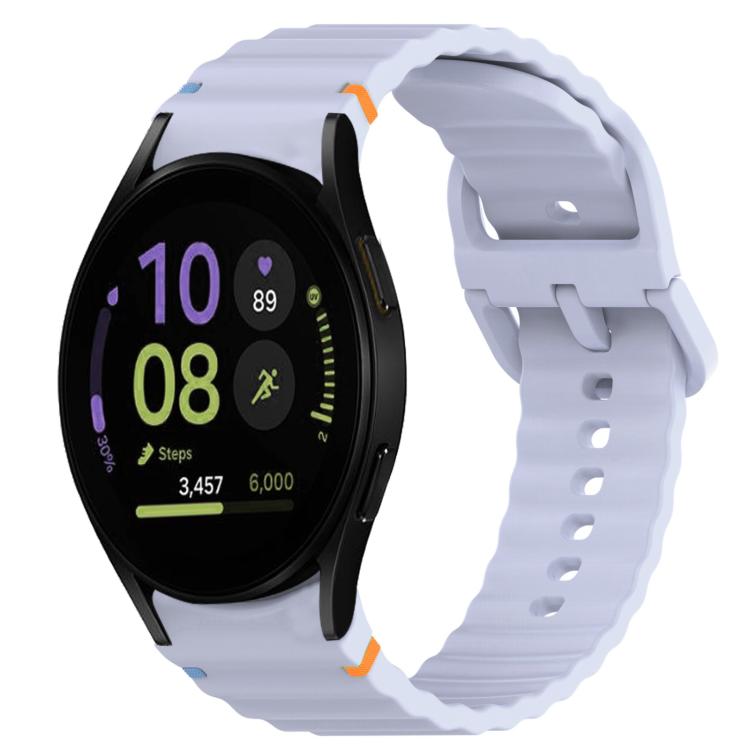 สายรัดนาฬิกาซิลิโคนลายเม็ดคลื่นเย็บพร้อมระบบปลดเร็ว สำหรับ Samsung Galaxy Watch FE ขนาด 40 มม., สำหรับ Samsung Galaxy Watch 7 ขนาด 44 มม., สำหรับ Samsung Galaxy Watch 7 ขนาด 40 มม., สำหรับ Samsung Galaxy Watch 6 Classic ขนาด 47 มม.