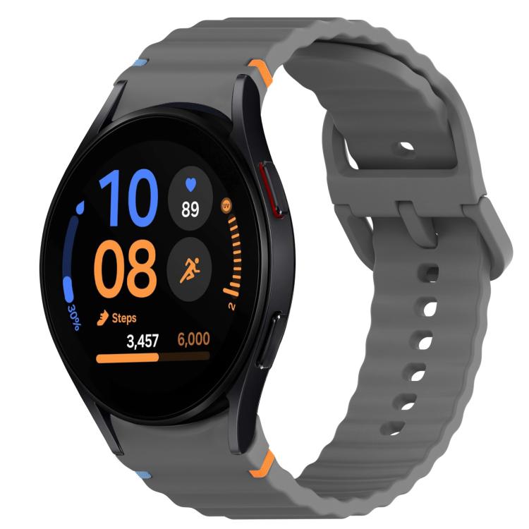 สายรัดนาฬิกาซิลิโคนลายเม็ดคลื่นเย็บพร้อมระบบปลดเร็ว สำหรับ Samsung Galaxy Watch FE ขนาด 40 มม., สำหรับ Samsung Galaxy Watch 7 ขนาด 44 มม., สำหรับ Samsung Galaxy Watch 7 ขนาด 40 มม., สำหรับ Samsung Galaxy Watch 6 Classic ขนาด 47 มม.
