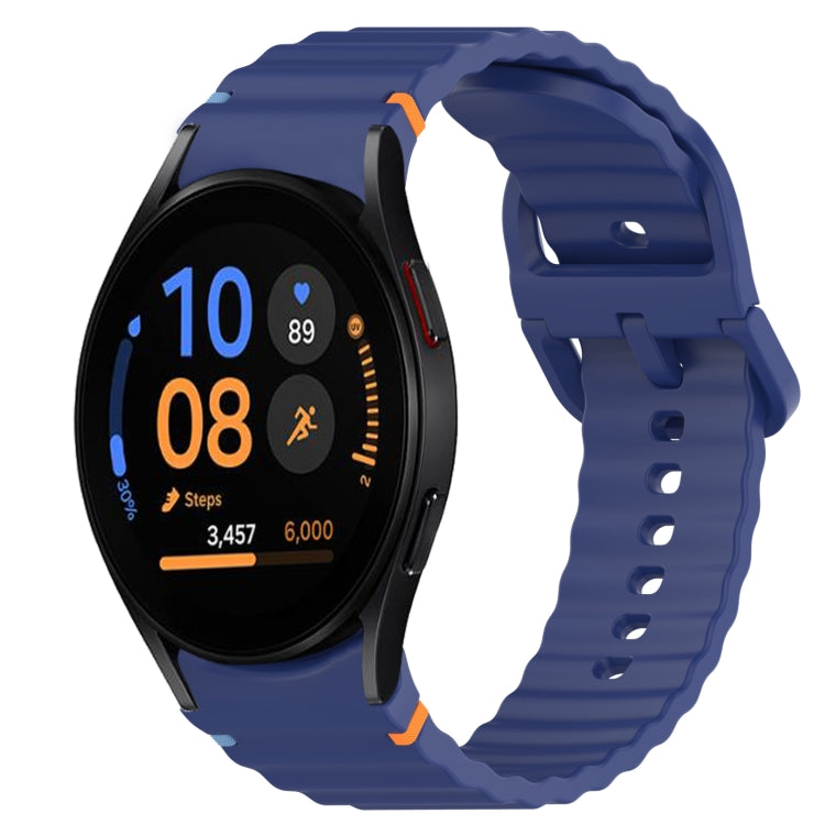 สายรัดนาฬิกาซิลิโคนลายเม็ดคลื่นเย็บพร้อมระบบปลดเร็ว สำหรับ Samsung Galaxy Watch FE ขนาด 40 มม., สำหรับ Samsung Galaxy Watch 7 ขนาด 44 มม., สำหรับ Samsung Galaxy Watch 7 ขนาด 40 มม., สำหรับ Samsung Galaxy Watch 6 Classic ขนาด 47 มม.