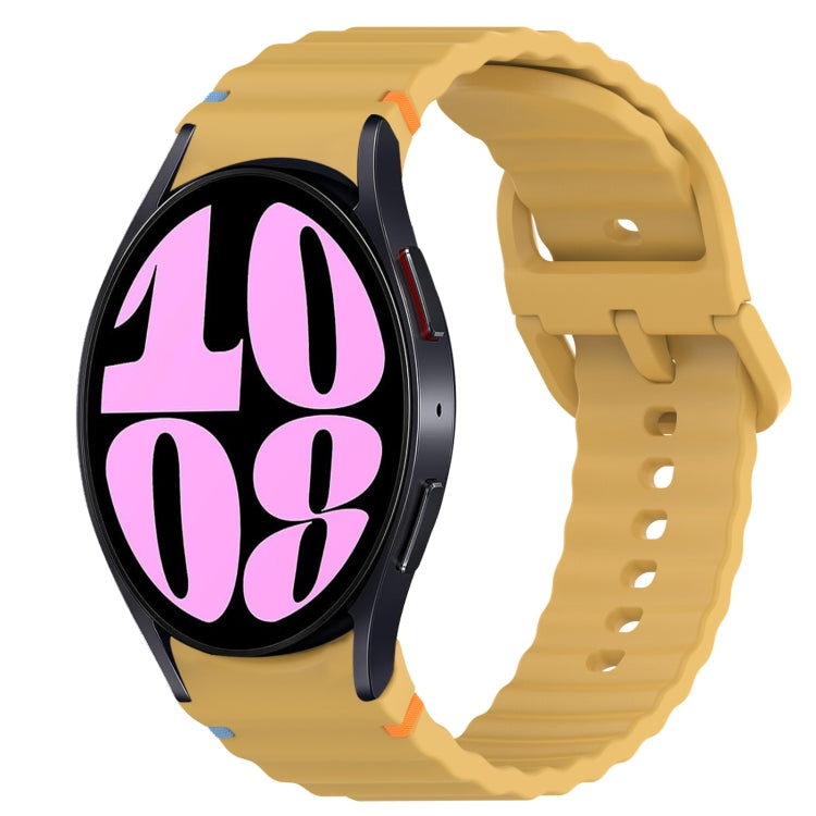 สายรัดนาฬิกาซิลิโคนลายเม็ดคลื่นเย็บพร้อมระบบปลดเร็ว สำหรับ Samsung Galaxy Watch 6 ขนาด 44 มม., สำหรับ Samsung Galaxy Watch 6 ขนาด 40 มม., สำหรับ Samsung Galaxy Watch 6 Classic ขนาด 43 มม., สำหรับ Samsung Galaxy Watch 5 Pro Golf Edition