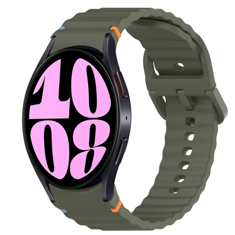สายรัดนาฬิกาซิลิโคนลายเม็ดคลื่นเย็บพร้อมระบบปลดเร็ว สำหรับ Samsung Galaxy Watch 6 ขนาด 44 มม., สำหรับ Samsung Galaxy Watch 6 ขนาด 40 มม., สำหรับ Samsung Galaxy Watch 6 Classic ขนาด 43 มม., สำหรับ Samsung Galaxy Watch 5 Pro Golf Edition