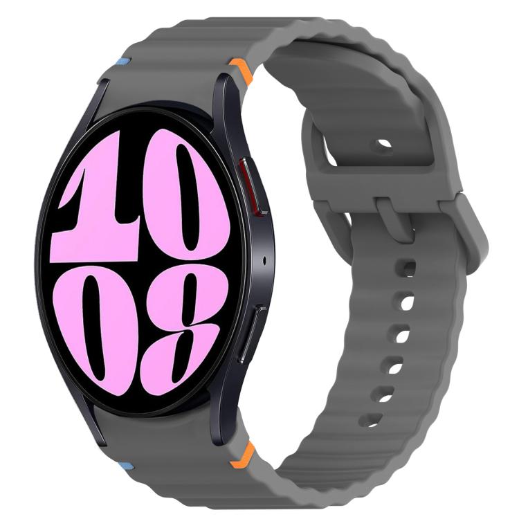 สายรัดนาฬิกาซิลิโคนลายเม็ดคลื่นเย็บพร้อมระบบปลดเร็ว สำหรับ Samsung Galaxy Watch 6 ขนาด 44 มม., สำหรับ Samsung Galaxy Watch 6 ขนาด 40 มม., สำหรับ Samsung Galaxy Watch 6 Classic ขนาด 43 มม., สำหรับ Samsung Galaxy Watch 5 Pro Golf Edition