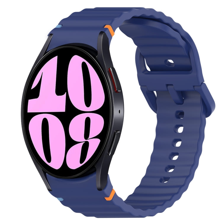 สายรัดนาฬิกาซิลิโคนลายเม็ดคลื่นเย็บพร้อมระบบปลดเร็ว สำหรับ Samsung Galaxy Watch 6 ขนาด 44 มม., สำหรับ Samsung Galaxy Watch 6 ขนาด 40 มม., สำหรับ Samsung Galaxy Watch 6 Classic ขนาด 43 มม., สำหรับ Samsung Galaxy Watch 5 Pro Golf Edition