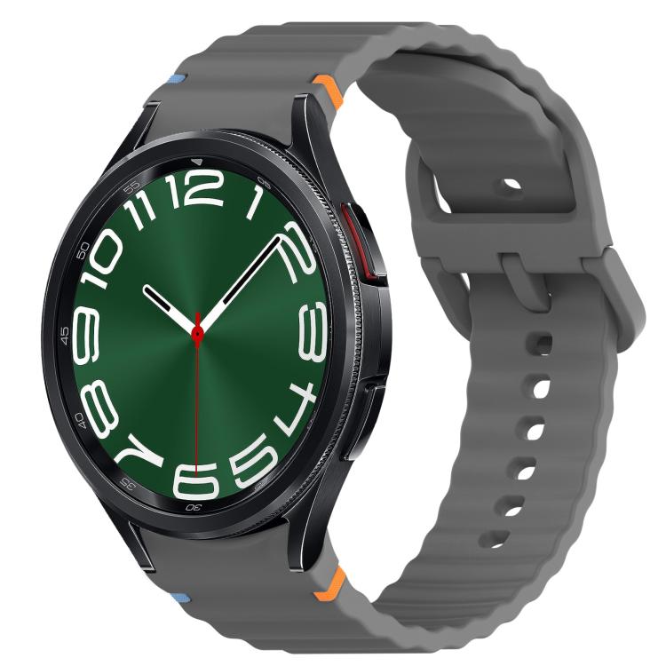 สายรัดนาฬิกาซิลิโคนลายเม็ดคลื่นเย็บพร้อมระบบปลดเร็ว สำหรับ Samsung Galaxy Watch 6 ขนาด 44 มม., สำหรับ Samsung Galaxy Watch 6 ขนาด 40 มม., สำหรับ Samsung Galaxy Watch 6 Classic ขนาด 43 มม., สำหรับ Samsung Galaxy Watch 5 Pro Golf Edition
