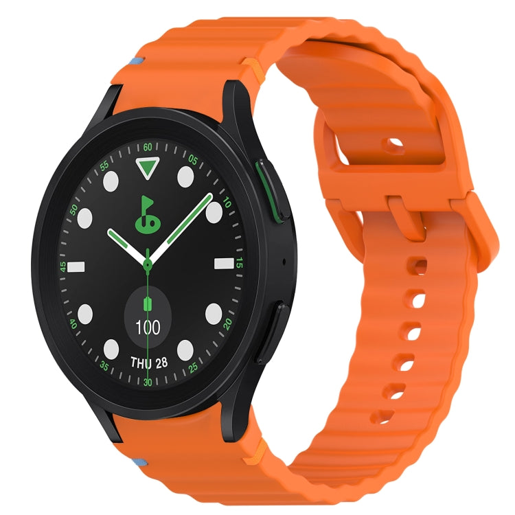 สายรัดนาฬิกาซิลิโคนลายเม็ดคลื่นเย็บพร้อมระบบปลดเร็ว สำหรับ Samsung Galaxy Watch 6 ขนาด 44 มม., สำหรับ Samsung Galaxy Watch 6 ขนาด 40 มม., สำหรับ Samsung Galaxy Watch 6 Classic ขนาด 43 มม., สำหรับ Samsung Galaxy Watch 5 Pro Golf Edition