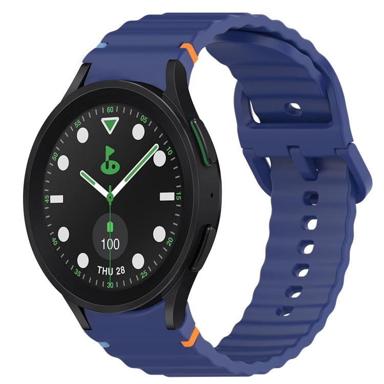 สายรัดนาฬิกาซิลิโคนลายเม็ดคลื่นเย็บพร้อมระบบปลดเร็ว สำหรับ Samsung Galaxy Watch 6 ขนาด 44 มม., สำหรับ Samsung Galaxy Watch 6 ขนาด 40 มม., สำหรับ Samsung Galaxy Watch 6 Classic ขนาด 43 มม., สำหรับ Samsung Galaxy Watch 5 Pro Golf Edition
