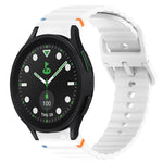 สายรัดนาฬิกาซิลิโคนลายเม็ดคลื่นเย็บพร้อมระบบปลดเร็ว สำหรับ Samsung Galaxy Watch 5 Golf Edition, สำหรับ Samsung Galaxy Watch 5 ขนาด 44 มม., สำหรับ Samsung Galaxy Watch 5 Pro ขนาด 45 มม., สำหรับ Samsung Galaxy Watch 5 ขนาด 40 มม.