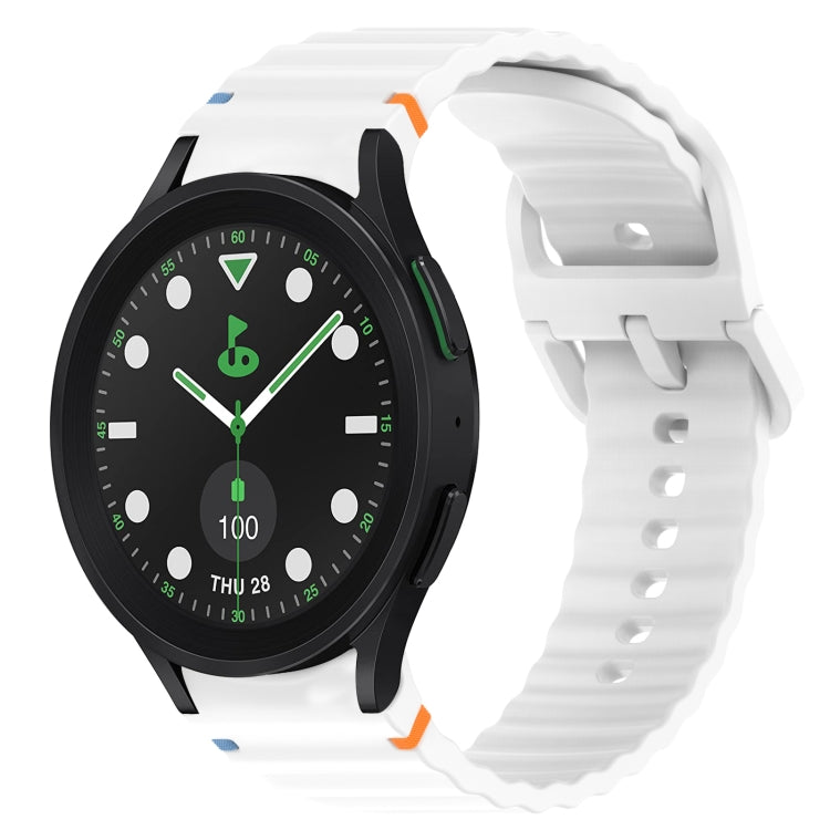 สายรัดนาฬิกาซิลิโคนลายเม็ดคลื่นเย็บพร้อมระบบปลดเร็ว สำหรับ Samsung Galaxy Watch 5 Golf Edition, สำหรับ Samsung Galaxy Watch 5 ขนาด 44 มม., สำหรับ Samsung Galaxy Watch 5 Pro ขนาด 45 มม., สำหรับ Samsung Galaxy Watch 5 ขนาด 40 มม.