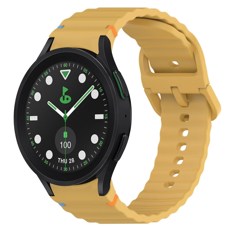 สายรัดนาฬิกาซิลิโคนลายเม็ดคลื่นเย็บพร้อมระบบปลดเร็ว สำหรับ Samsung Galaxy Watch 5 Golf Edition, สำหรับ Samsung Galaxy Watch 5 ขนาด 44 มม., สำหรับ Samsung Galaxy Watch 5 Pro ขนาด 45 มม., สำหรับ Samsung Galaxy Watch 5 ขนาด 40 มม.