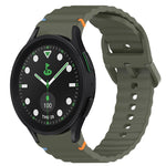 สายรัดนาฬิกาซิลิโคนลายเม็ดคลื่นเย็บพร้อมระบบปลดเร็ว สำหรับ Samsung Galaxy Watch 5 Golf Edition, สำหรับ Samsung Galaxy Watch 5 ขนาด 44 มม., สำหรับ Samsung Galaxy Watch 5 Pro ขนาด 45 มม., สำหรับ Samsung Galaxy Watch 5 ขนาด 40 มม.