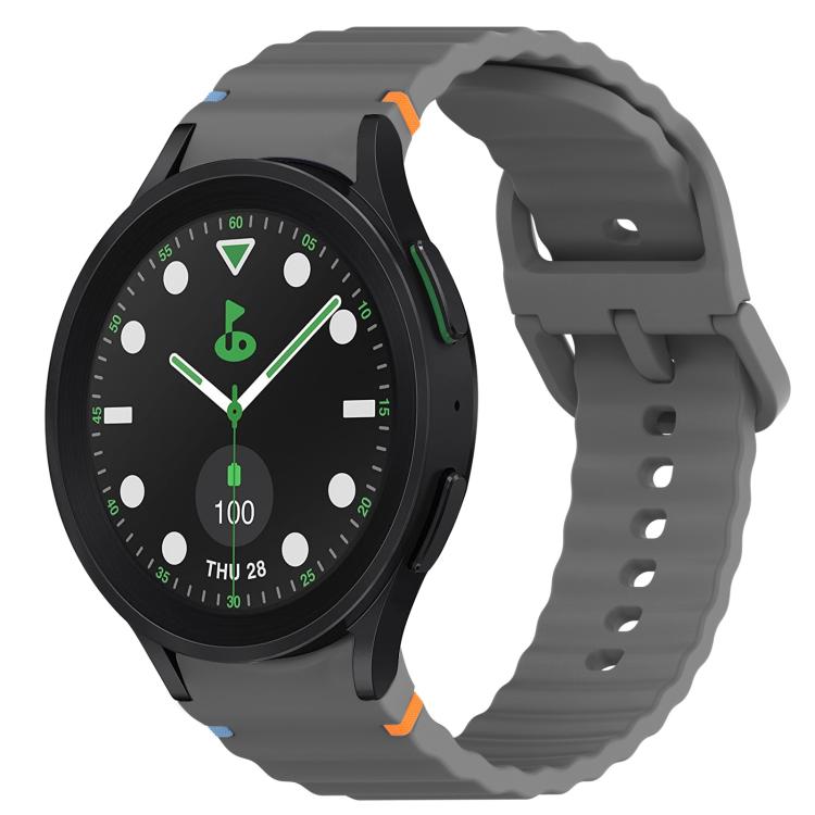 สายรัดนาฬิกาซิลิโคนลายเม็ดคลื่นเย็บพร้อมระบบปลดเร็ว สำหรับ Samsung Galaxy Watch 5 Golf Edition, สำหรับ Samsung Galaxy Watch 5 ขนาด 44 มม., สำหรับ Samsung Galaxy Watch 5 Pro ขนาด 45 มม., สำหรับ Samsung Galaxy Watch 5 ขนาด 40 มม.