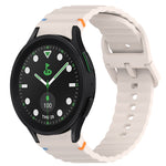 สายรัดนาฬิกาซิลิโคนลายเม็ดคลื่นเย็บพร้อมระบบปลดเร็ว สำหรับ Samsung Galaxy Watch 5 Golf Edition, สำหรับ Samsung Galaxy Watch 5 ขนาด 44 มม., สำหรับ Samsung Galaxy Watch 5 Pro ขนาด 45 มม., สำหรับ Samsung Galaxy Watch 5 ขนาด 40 มม.