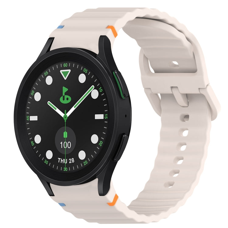สายรัดนาฬิกาซิลิโคนลายเม็ดคลื่นเย็บพร้อมระบบปลดเร็ว สำหรับ Samsung Galaxy Watch 5 Golf Edition, สำหรับ Samsung Galaxy Watch 5 ขนาด 44 มม., สำหรับ Samsung Galaxy Watch 5 Pro ขนาด 45 มม., สำหรับ Samsung Galaxy Watch 5 ขนาด 40 มม.