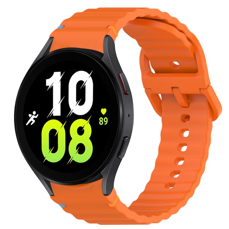 สายรัดนาฬิกาซิลิโคนลายเม็ดคลื่นเย็บพร้อมระบบปลดเร็ว สำหรับ Samsung Galaxy Watch 5 Golf Edition, สำหรับ Samsung Galaxy Watch 5 ขนาด 44 มม., สำหรับ Samsung Galaxy Watch 5 Pro ขนาด 45 มม., สำหรับ Samsung Galaxy Watch 5 ขนาด 40 มม.
