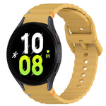 สายรัดนาฬิกาซิลิโคนลายเม็ดคลื่นเย็บพร้อมระบบปลดเร็ว สำหรับ Samsung Galaxy Watch 5 Golf Edition, สำหรับ Samsung Galaxy Watch 5 ขนาด 44 มม., สำหรับ Samsung Galaxy Watch 5 Pro ขนาด 45 มม., สำหรับ Samsung Galaxy Watch 5 ขนาด 40 มม.