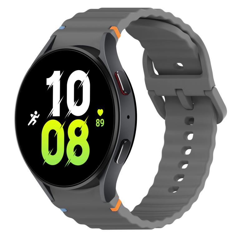 สายรัดนาฬิกาซิลิโคนลายเม็ดคลื่นเย็บพร้อมระบบปลดเร็ว สำหรับ Samsung Galaxy Watch 5 Golf Edition, สำหรับ Samsung Galaxy Watch 5 ขนาด 44 มม., สำหรับ Samsung Galaxy Watch 5 Pro ขนาด 45 มม., สำหรับ Samsung Galaxy Watch 5 ขนาด 40 มม.