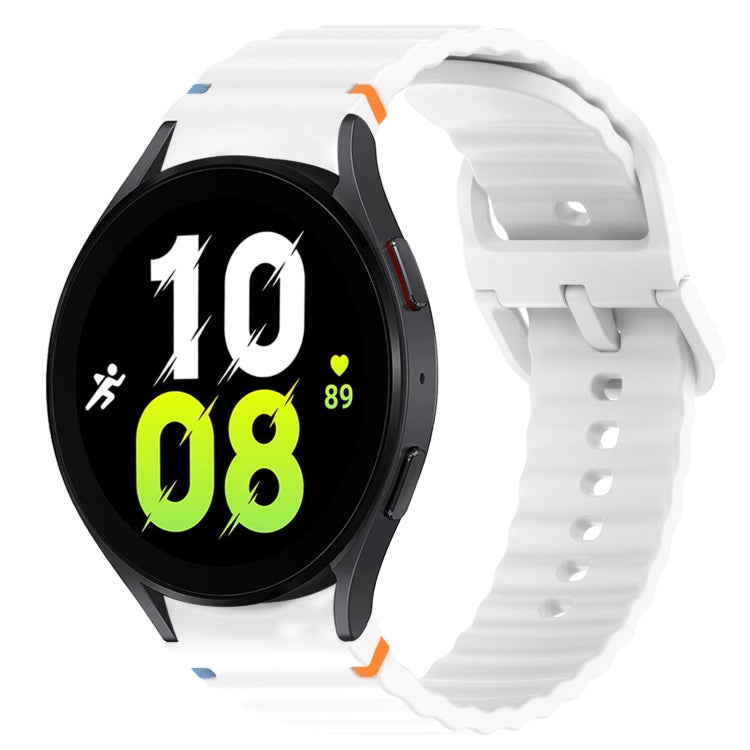 สายรัดนาฬิกาซิลิโคนลายเม็ดคลื่นเย็บพร้อมระบบปลดเร็ว สำหรับ Samsung Galaxy Watch 5 Golf Edition, สำหรับ Samsung Galaxy Watch 5 ขนาด 44 มม., สำหรับ Samsung Galaxy Watch 5 Pro ขนาด 45 มม., สำหรับ Samsung Galaxy Watch 5 ขนาด 40 มม.